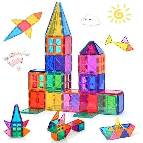 Produktbild: Magnetische Bausteine 42 Pcs für Kinder ab 3+ Jahre Starke Magnet Montessori Spielzeug Kinder Das ideale STEM-Lernspielzeug-Geschenk zur Förderung der Kreativität für Jungen Mädchen (42 pcs)
