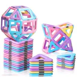 Produktbild: Magnetische Bausteine Fliesen Kinder Spielzeug - für 3 4 5 6 Jahre alte Jungen Mädchen Magnetische Fliesen Kleinkind Spielzeug Alter 3–5 STEM Magnet Spielzeug für 4–6 Weihnachten Geburtstag Geschenk