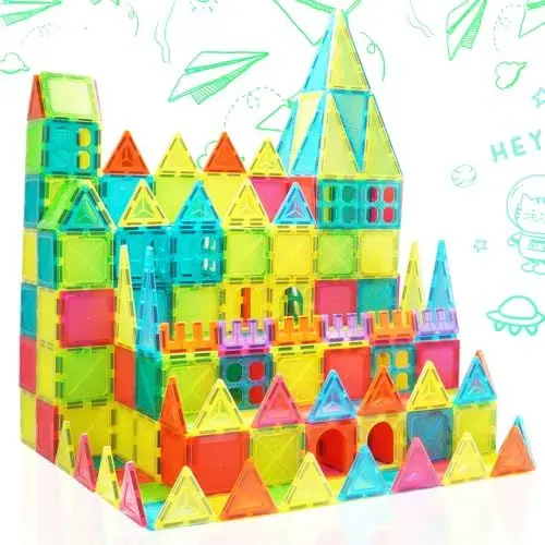 Produktbild: Magnetische Bausteine zum Spiele ab 3 Jahren,Farbenfrohe Magnetbausteine-Montessori Spielzeug ab 4 jahre,Lernspiele Magnete Kinder,Magnetische Bauwelt -Geschenk für Jungen Mädchen 5 6 7 8 9 Jahren