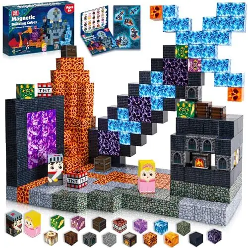 Produktbild: GraceDuck Magnetische Bausteine Bauen Deine Magnetische Welt Rettung der Prinzessin Edition Magnetic Blocks 150PCS Montessori Spielzeug ab 5 6 7 8 9 Jahre Geschenk für Kinder Jungen und Mädchen