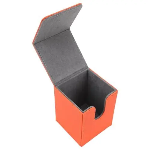 Produktbild: Magnetische Kartenbox, Kratzfestes PU-Leder mit Festem Einband und Weichem Futter für 100 Karten. Kartenaufbewahrungsbox Zum Aufbewahren von Spielkarten (ORANGE)