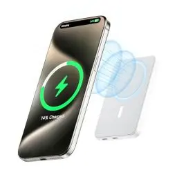 Produktbild: Magnetische Powerbank 10000mAh Wireless Power Bank PD 20W QC 3.0 USB-C Schnellladung Akkupack Kompatibel wie Mag-Safe für iPhone 15/14/13/12 Plus/Mini/Pro/Pro Max,Weiß