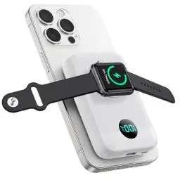 Produktbild: Magnetische Powerbank 10800mAh für Mag-Safe, 4-in-1 Wireless Power Bank mit i-Watch Ladegerät,QC4.0+PD 22.5W USB C Schnelles Laden Externe Akku mit LED-Display für Apple Watch/iPhone 15/14/13/12 Serie