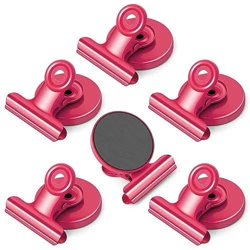 Produktbild: Magnetklammer, 6 Stück Rosa Kühlschrankmagnete, Magnete für Magnettafel, Magnete mit Klammern, Kratzfreie Magnetische Klammern, Starke Magnet Klammern für Fotos, Aufkleber, Taschen