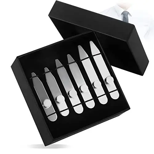 Produktbild: AOLVO kragenstäbchen metall, Edelstahl hemdhalter herren mit 3X stärkere Magnete als die meisten hemdkragen stütze, hemdspanner herren halter shirt collar stays for men Geschenkbox