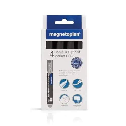 Produktbild: magnetoplan 1228112 Board- und Flipchartmarker, 4 Stück, schwarz