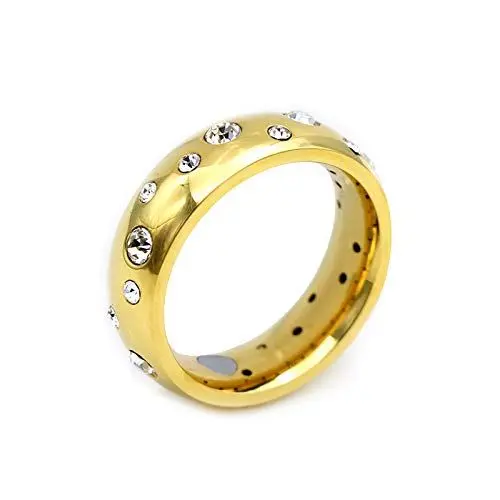 Produktbild: Magnetring 24k hartvergoldet Reif Design Sternenhimmel Svarovski Diamant Brilliantschliff Brazil Starry Sky TRINITIX Stern Collection Energetix 4you 9010 Gold 16 bis 21