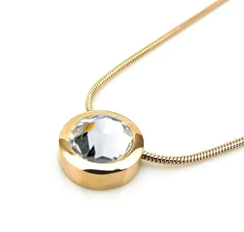 Produktbild: Magnetschmuck Set Dragon Eye Gold mit Kette hochwertig geschliffener Swarovski Solitaire Crystal weiß Miore 24k hartvergoldet Energetix 4you 459/1788
