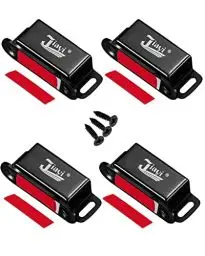 Produktbild: Magnetschnäpper Tür Magnete für Schranktüren Jiayi 4 Stück Magnetverschluss Schrank Magnete Türmagnete für Möbel Edelstahl Schubladen Magnet Türschließer Möbelmagnete Türmagnet Selbstklebend Schwarz