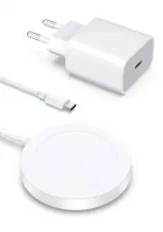 Produktbild: Mag-Safe Ladegerät Wireless Charger für iPhone: Magnet Ladestation Induktive kabellos Ladepad Kompatibel mit iPhone 16 15 14 13 12 und Air-Pods 3 2 Pro mit 20W Schnelles Adapter