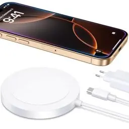 Produktbild: Mag-Safe Ladegerät Wireless Charger für iPhone: Magnet Ladestation Induktive kabellos Ladepad Kompatibel mit iPhone 16 15 14 13 12 und Air-Pods 3 2 Pro mit 20W Schnelles Adapter