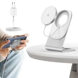 Produktbild: MagSafe Ladegerät mit Aluminium Ständer, 15W Magnetische Wireless Charger/Induktive Ladestation Kompatibel mit iPhone 14/14 Pro / 14 Pro Max /13/13 Mini /13 Pro /13 Pro Max/iPhone 12, AirPods