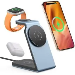 Produktbild: Mag-Safe Ladestation Wireless Charger für Apple - 2024 Neues 3 in 1 Kabelloses Ladegerät, Magnetic Induktive Ladestation, Kompatibel mit AirPods, Apple Watch, iPhone