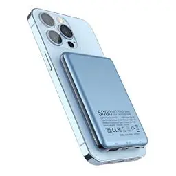 Produktbild: Magsafe Powerbank Klein & Slim, KOOSEED 5000mAh Magnetische Kabellose Power Bank, 2 Out &In, Snap-n-Charge Externe Handyakkus für iPhone 15 14 13 12 Pro Max Plus