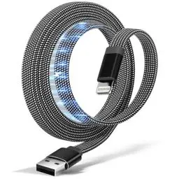 Produktbild: Magtame iPhone Ladekabel, Magnetisch Light-ning Kabel 1M Spiralkabel Aufgerollt, Flach iPhone Original Kabel MFi-Zertifiziert Nylon Geflochten für iPhone 14 13 Pro Max Mini XS XR X 8 7 SE Schwarz