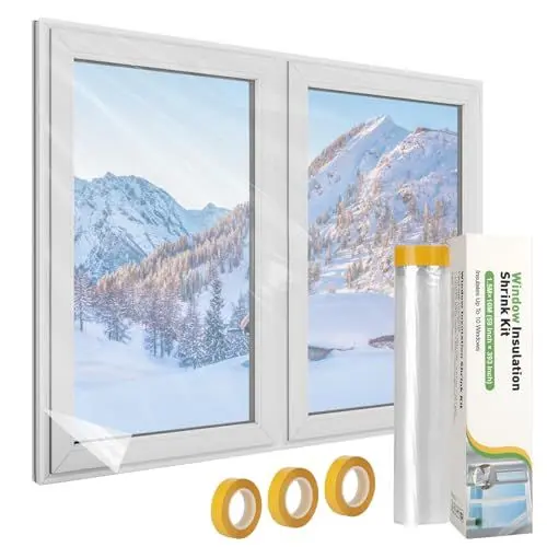 Produktbild: MAGZO Thermo Cover Fenster 1,6 m x10 m, Transparente POF Thermofolie für Fenster Isolierfolie zur Wärmedämmung Dämmfolie Kälteschutzfolie mit 3 Rolle Selbstklebende Band