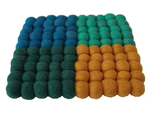Produktbild: Maharanis Fairtrade Filz Untersetzer Topf Untersetzer 4 Summer Shades quadratisch 22 x 22 cm handgefertigt aus Reiner Wolle