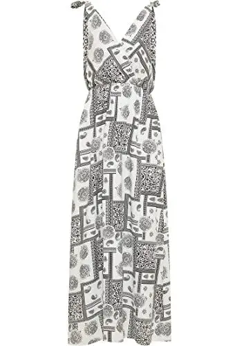 Produktbild: MAHISHA Damen Maxikleid 19323078-MA01, Weiss SCHWARZ, L