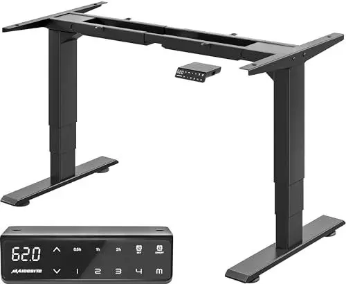 Produktbild: MAIDeSITe höhenverstellbarer Schreibtisch elektrisch mit 2 starken Motoren, tischgestell höhenverstellbar 3-stufige sowie auch 4 Memory-Steuerung mit Sitz-Steh-Erinnerungs - T2 Pro Plus
