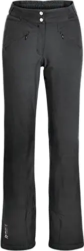 Produktbild: Maier Sports Allissia Slim, Enganliegende Damen Skihose, Wasserdichte Schneehose, Stretchmaterial und verstellbarer Bund, PFC-frei, mTHERM Wattierung & mTEX Wetterschutz, Schwarz, Gr. 44 (W35/L32)