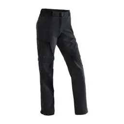Produktbild: Maier Sports Nata, Damen Wanderhose, Wasserabweisende Outdoorhose für Trekking und Hiking, Praktische T-Zipp-off-Funktion, PFC-frei, mSTRETCH pro 4 & Dryprotec, Schwarz, 88 (W35/L34)