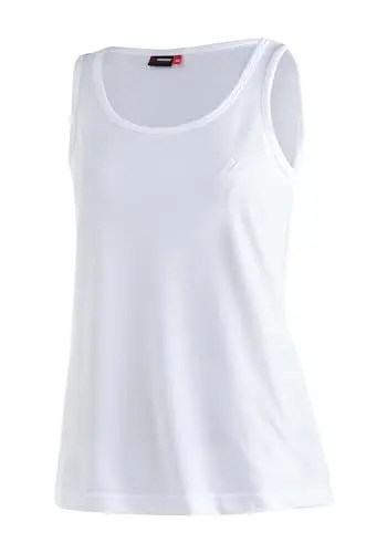 Produktbild: Maier Sports Petra, Ärmelloses Damen T-Shirt, Outdoorshirt mit Rundhals für Wandern und Freizeit, dryprotec Technologie, Atmungsaktiv, NFC-Chip für einfaches Recycling, Weiß, 50