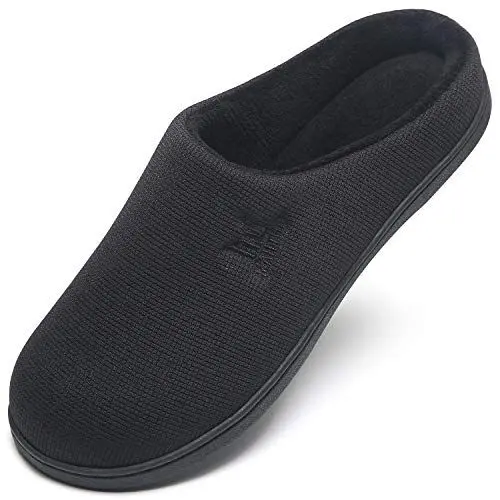 Produktbild: MAIITRIP Herren Hausschuhe Haus Männer Pantoffeln Rutschfeste Gummisohle Drinnen und Draussen mit Memory-Baumwolle Rückstellschaum Wärme Plüsch Für Winterschuhe Alles Schwarz Größe 40 41