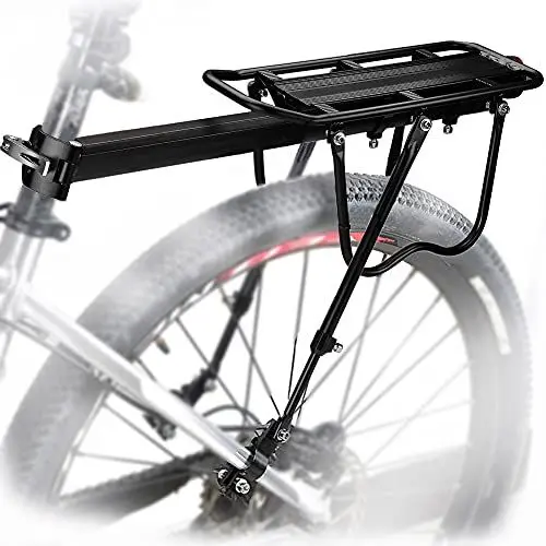 Produktbild: MAIKEHIGH Einstellbare Träger Fahrrad Gepäckträger Fahrradzubehör Ausrüstung Ständer Reitstock Fahrradträger Racks mit Reflektor (Schwarz)