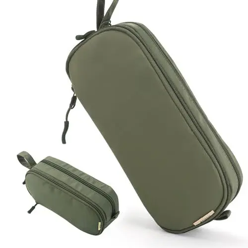 Produktbild: Mailain Federmäppchen Federtasche Klein Mäppchen mit 2 Fächer Etui Schule Stiftetasche Schlampermäppchen für Jungen Teenager Erwachsene (S-Dunkelgrün)