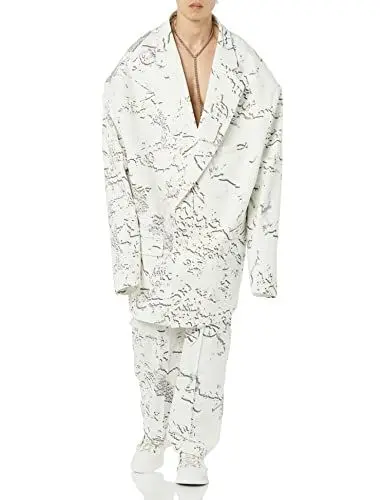 Produktbild: maison blanche Unisex Extreme Oversized Klassich Taillierte Jacke, Grauer Druck, 4