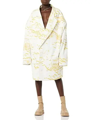 Produktbild: maison blanche Unisex Extreme Oversized Klassich Taillierte Jacke, Senfgelber Druck, 8