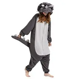 Produktbild: MAISUIZI Animal Triceratops Onesie Pyjamas Erwachsene Unisex Cosplay Halloween Weihnachten Neuheit Nachtwäsche Karnevalskostüm