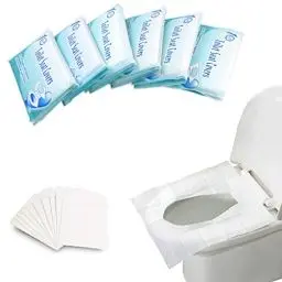 Produktbild: MAIYADUO 60 Stück Einweg Toilettensitzbezug, Spülbare Toilette Auflage Toilettensitzbezüge Toilettenschutz Toilettenauflage WC Sitzauflage für Unterwegs öffentlichen Toiletten(42x35)