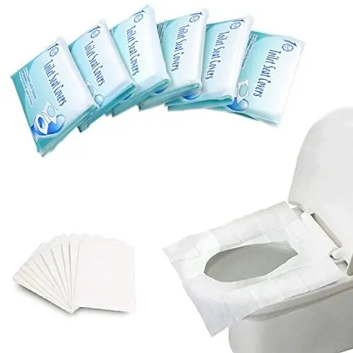 Produktbild: MAIYADUO 60 Stück Einweg Toilettensitzbezug, Spülbare Toilette Auflage Toilettensitzbezüge Toilettenschutz Toilettenauflage WC Sitzauflage für Unterwegs öffentlichen Toiletten(42x35)