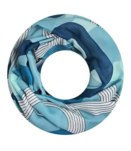 Produktbild: Majea Damen Loop Schal Schlauchschal Halstuch (880022) (blau 5)