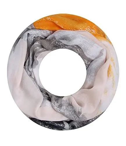 Produktbild: Majea Damen Loop Schal Schlauchschal Halstuch (880022) (orange 25)