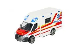 Produktbild: Majorette - Mercedes-Benz Sprinter Krankenwagen – Premium Modell, mit Licht & Sound, Gummireifen, viele Funktionen, originalgetreues Spielzeugauto für Mädchen und Jungen ab 3 Jahren, 213712001, Black