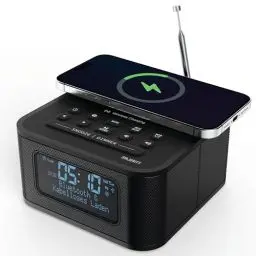 Produktbild: MAJORITY Knapton | Nachttischradio mit Bluetooth | 15W kabelloses Laden & USB-Laden | DAB+ und FM | Lauter Doppelalarm, Schlaf- & Schlummerfunktion | Großes dimmbares, beleuchtetes LCD-Display