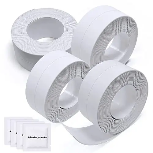 Produktbild: MAJOYLIFE 4 Stück selbstklebendes Dichtungsband, selbstklebend, wasserdicht, für Spüle, Küche, WC, Badezimmer, Badewanne (weiß)