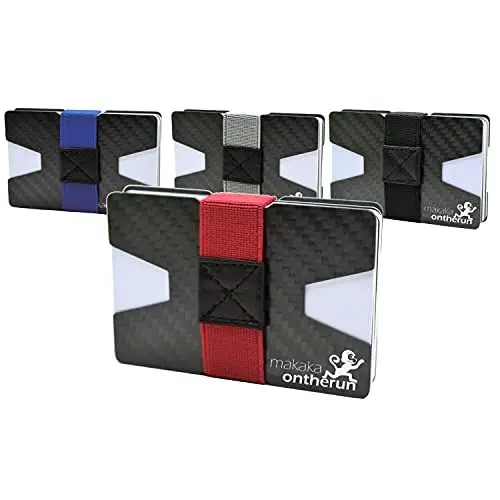 Produktbild: MakakaOnTheRun Slim Wallet Herren Carbon Visitenkartenetui: Herren Kreditkartenetui, Kartenetui & Mini Portemonnaie Herren, Slim Wallet Geldbeutel