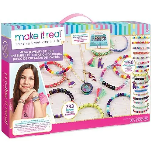 Produktbild: Make It Real 1515 2901515 Mega, DIY Craft Set, Jewellery Design, Necklaces and Bracelets, Creative Kit for Children, Multi-Coloured