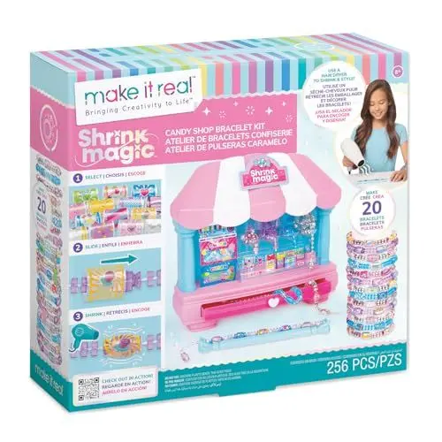 Produktbild: Make It Real 2901758 Shrink Magic Candy Shop Armbänder-Set, DIY Schmuckset mit Schrumpffolie, Armband selber basteln, Bastelset, Kreativ-Kit für Kinder