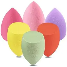 Produktbild: Make Up Schwamm Set, DUAIU 6 stück Beauty Blender Sponges Mehrfarbig Waschbar Wiederverwendbar Non-latex Makeup Schwämmchen für Auftragen und Mischen Flüssige Foundation Puder