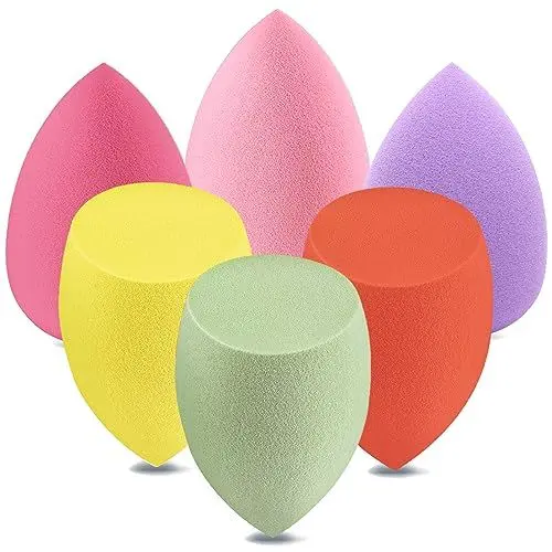 Produktbild: Make Up Schwamm Set, DUAIU 6 stück Beauty Blender Sponges Mehrfarbig Waschbar Wiederverwendbar Non-latex Makeup Schwämmchen für Auftragen und Mischen Flüssige Foundation Puder