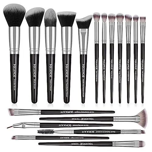 Produktbild: Make up Pinsel MAANGE 18 Stücke Professionelle Pinselset Makeup Schminkpinsel Set Geschenkset für Foundation Blush Lidschatten Make up Pinsel Set, Holzgriff