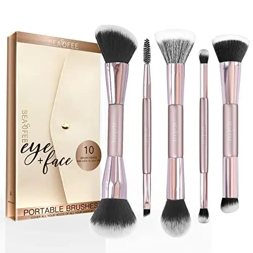 Produktbild: Make up Pinsel Professionelles Make up Pinsel Set, 5pcs Foundation Pinsel, Premium Synthetikborsten für Eyeliner, Augenbrauenpinsel, Rouge Pinsel, Concealer, Foundation Pinsel für flüssiges Makeup