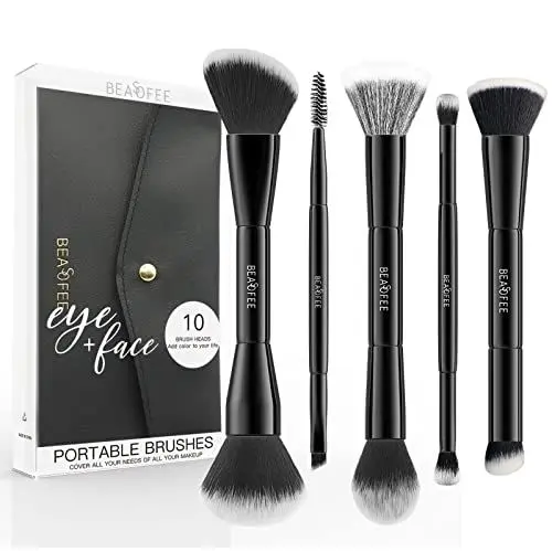 Produktbild: Make up Pinsel Set, 5 Schminkpinsel Professioneller Foundation, Synthetische Borsten, Concealer, Augenbrauen, Spool, Lidschatten, Eyeliner, Flüssige Creme, Rouge