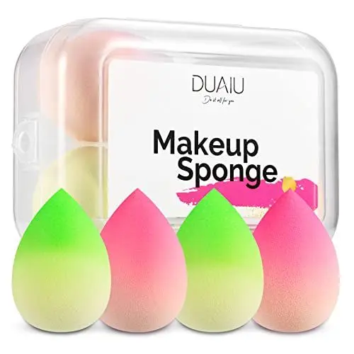 Produktbild: DUAIU 4 Stück Make up Schwamm Beauty Blenders Gradient Stiftung Makeup Schwämme Set mit Schwamm Halter Fall für Stiftung flüssige Cremes und Puder
