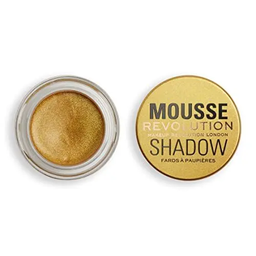 Produktbild: Makeup Revolution Mousse Shadow, cremige Farbe für Wangen & Augen, aufgeschlagene, leichte Formel, Creme-zu-Pulver, Gold, 4g