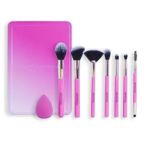 Produktbild: Makeup Revolution The Brush Edit Geschenkset - 7 Pinsel für Augen, Highlighter & Gesicht, 1 Schwamm zum Verblenden, 8 Produkte inklusive